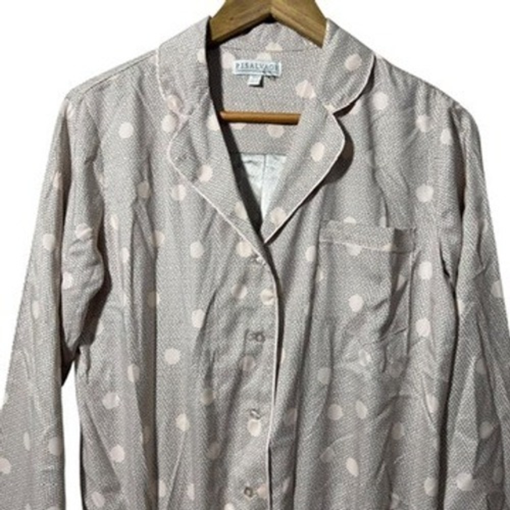 PJ Salvage Satin‎ Dot Romper Pajamas Long Sleeve Lounge Sleepwear Small NWOT - Picture 2 of 8